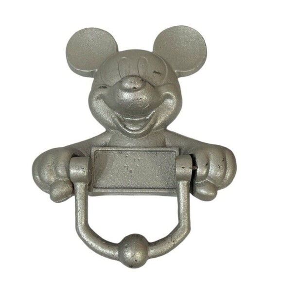 Vintage Mickey Mouse Door Knocker Disney Heavy Metal 5"L x 1.5"W x 7"H